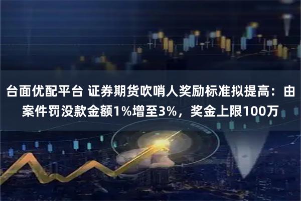 台面优配平台 证券期货吹哨人奖励标准拟提高：由案件罚没款金额1%增至3%，奖金上限100万