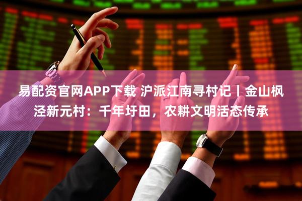 易配资官网APP下载 沪派江南寻村记丨金山枫泾新元村：千年圩田，农耕文明活态传承